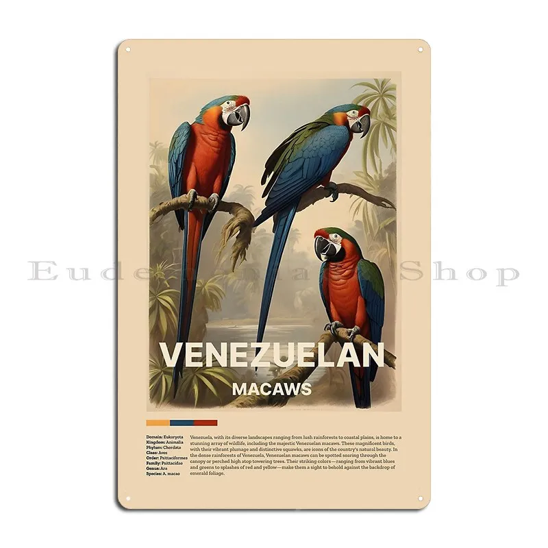 Guacamaya Venezuela Vintage Poster Metal Plaque Poster Print Vintage Rusty Mural Customize Tin Sign Poster