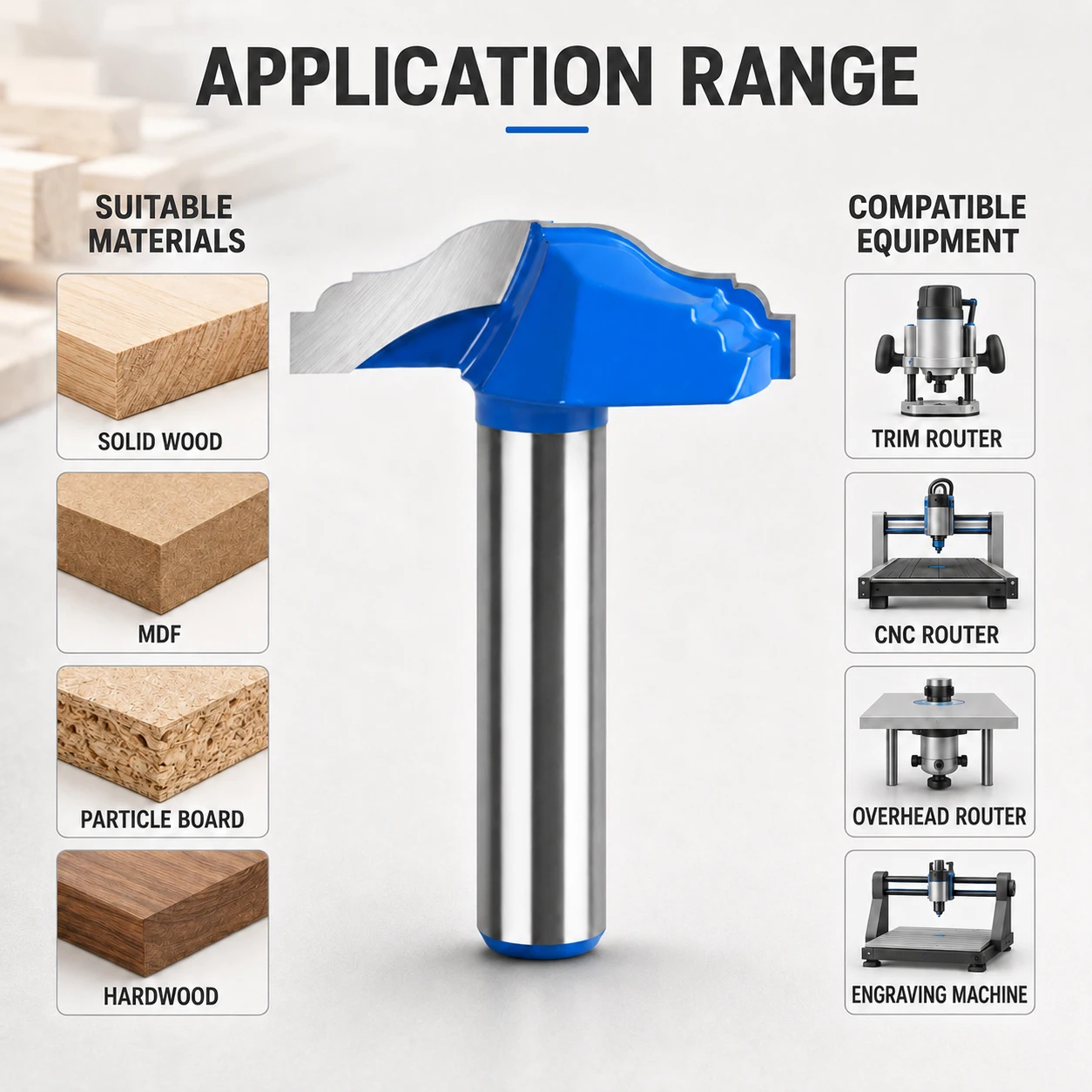 Multi Curve Decorative Molding Wood Router Bit 1/2