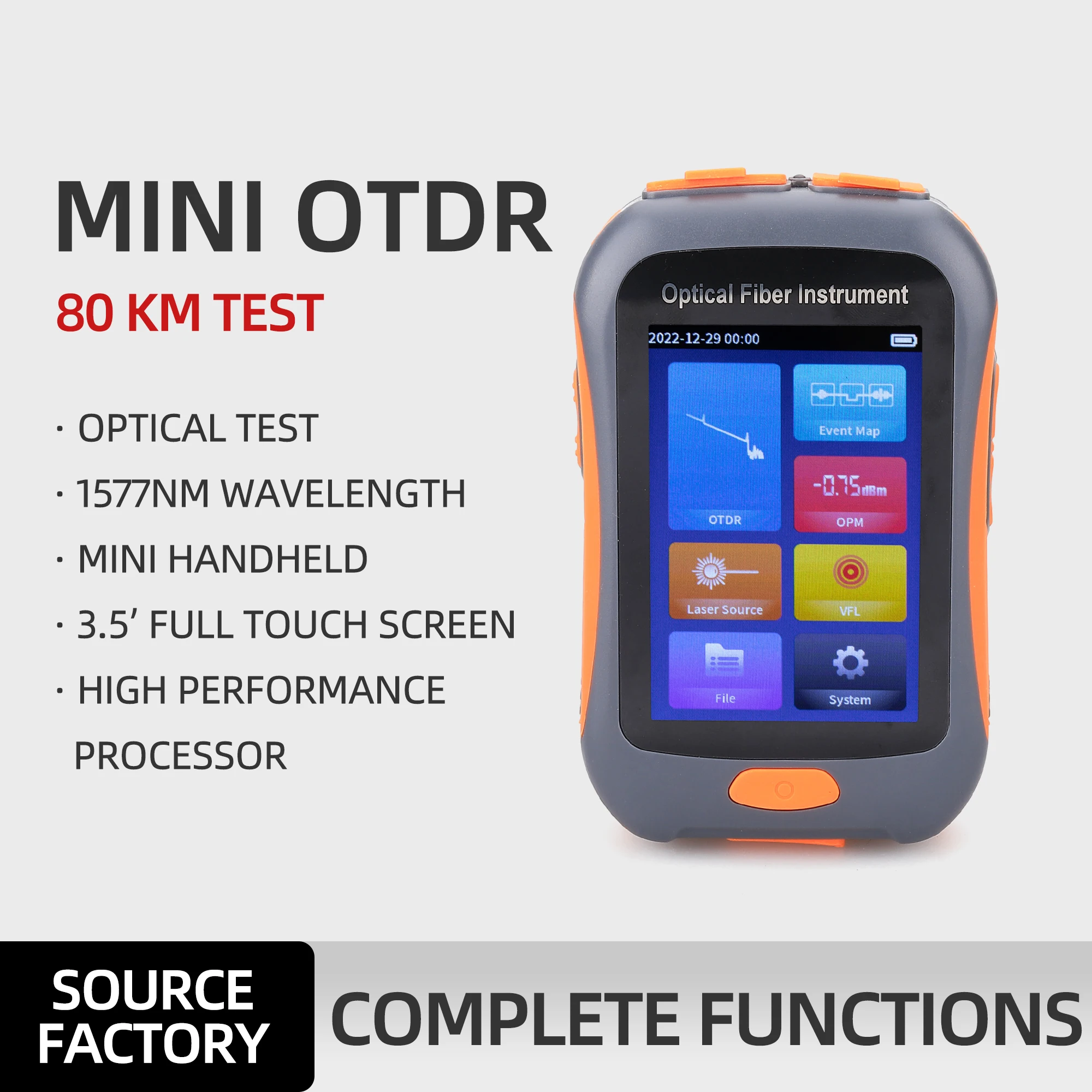 

Mini OTDR SC-UPC/APC Optical Time Domain Reflectometer Optical Cable Breakpoint Finder Network Fault Detector Function 20dB