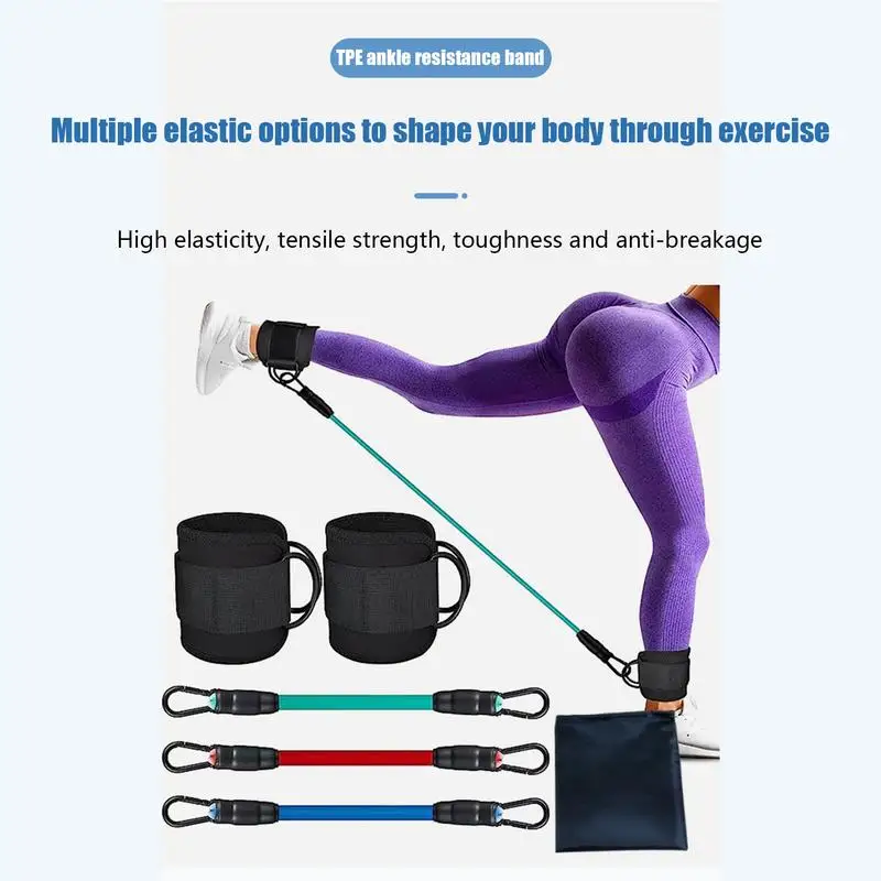 Ankle Bands Resistance Bands For Leg Butt Training Legs Resistance Bands With Ankle Strap For Women & Men Glutes Workout