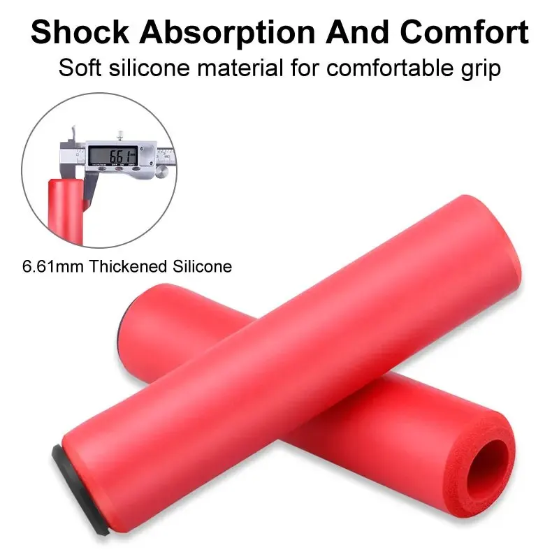 Bicycle Grip Handlebar Super Light MTB Silicone Grip Anti-Shock Anti-Slip Dustproof And Waterproof ABS Plug Cycling Accessories