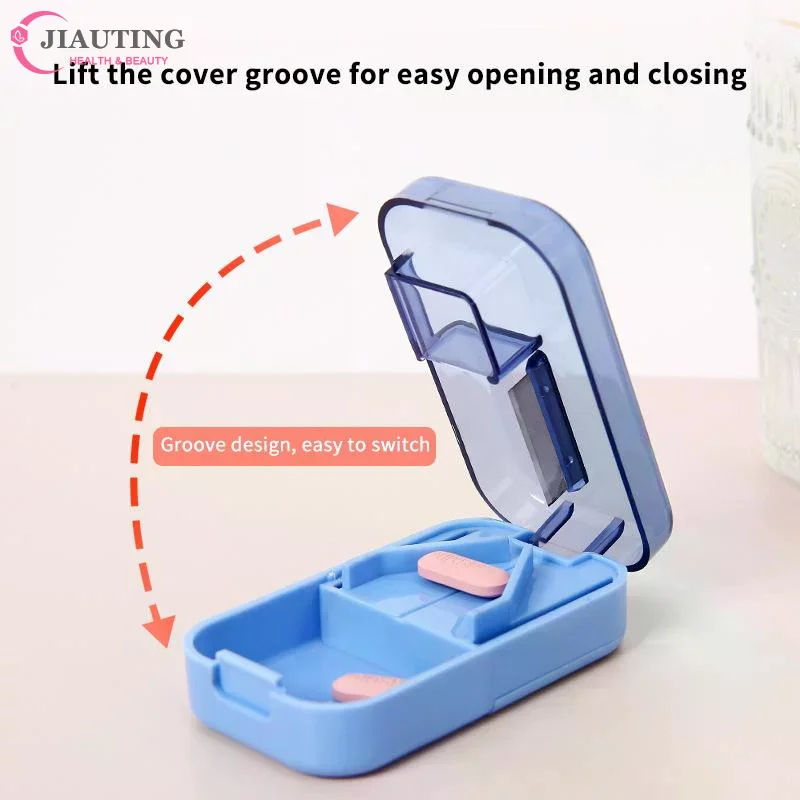 Multifunctional Medicine Tablet Cutter Pill Cutter Tablet Storage Box Medication Splitter Mini Portable Pill Dispenser