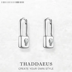 Hoop Earrings Lock Glamorous Fine Jewerly For Women Winter Trendy Gift In 925 Sterling Silver