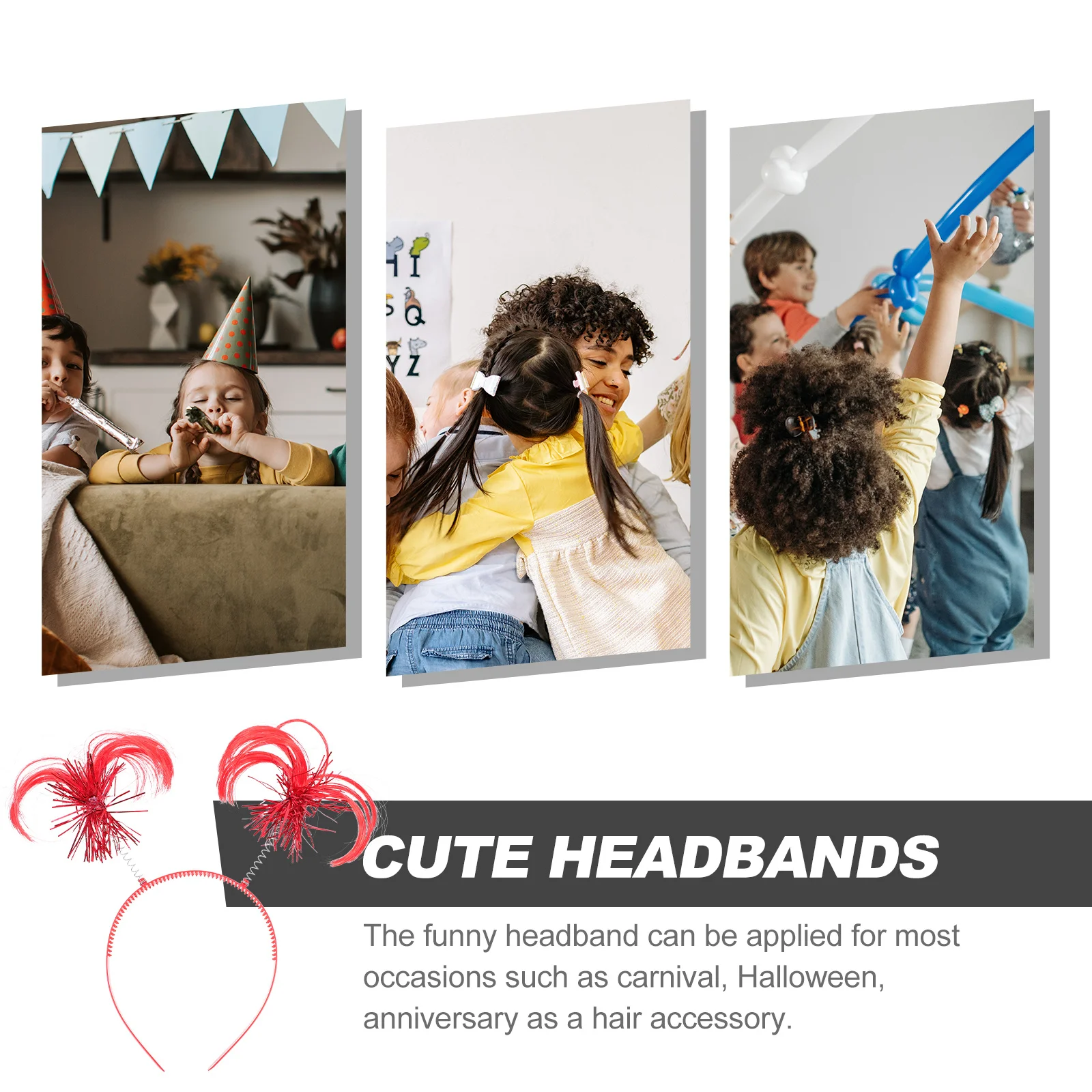 10Pcs Creative Kids Headbands Party Bopper Hair Bands Holiday Cosplay Carnival Accessories Bopper Headbands Party Headdress