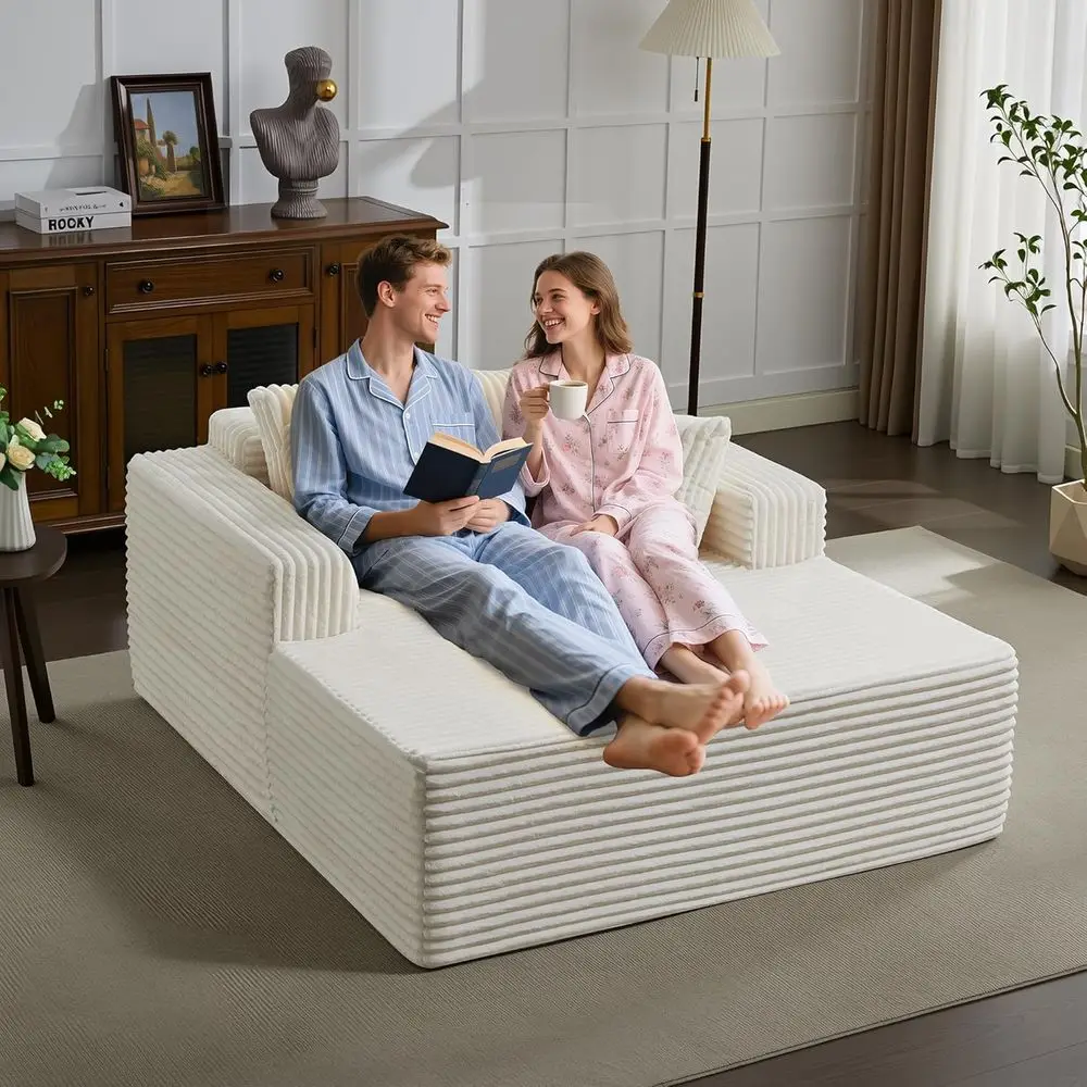 

Большое кресло-шезлонг 54 * 61 дюймов, для дома, из вельвета, модель Cloud Bonel, одноместное, с 4 подушками, подлокотниками и глубоким сиденьем, без сборки