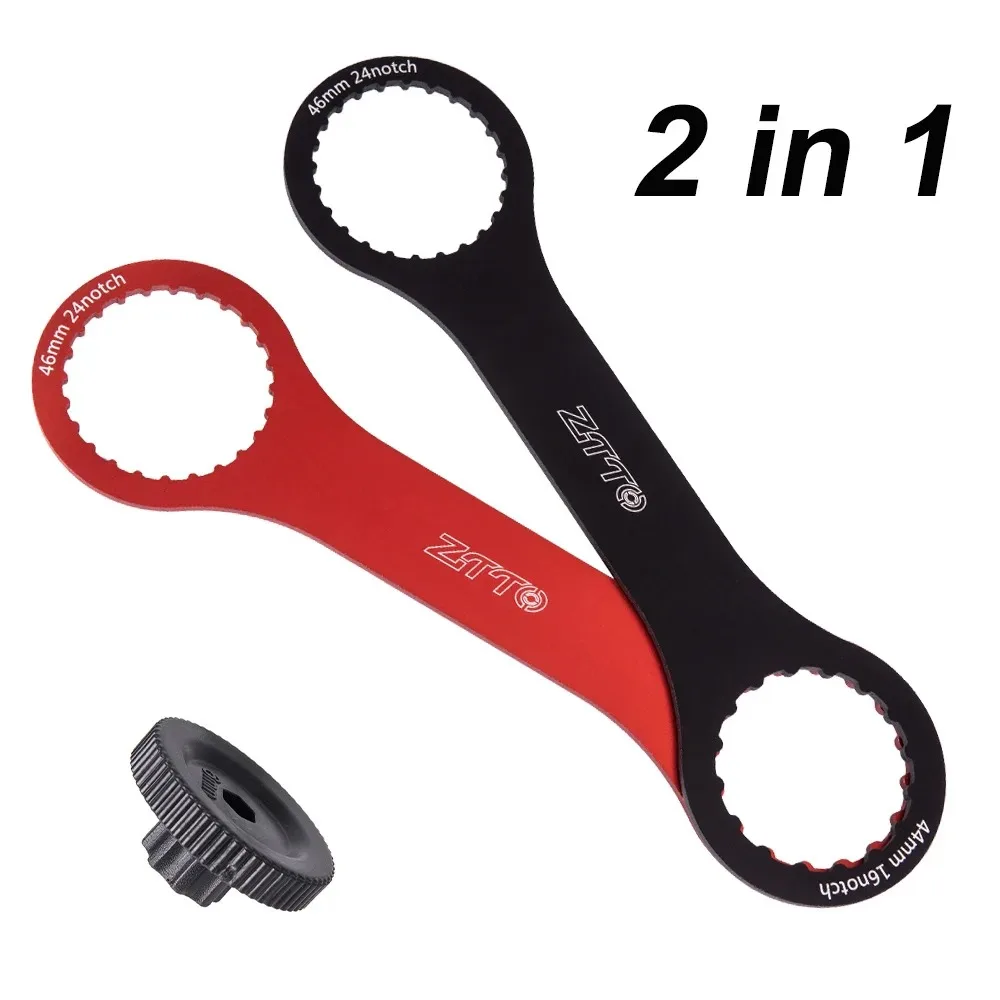 Aluminum Alloy Bicycle Central Axis Wrench Bike Tool Bike Accessories Bicycle Bottom Brackets Wrench Double Headed Metal Teeth