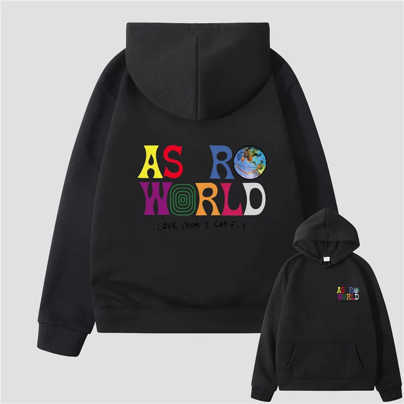 2025 بلوفر بقلنسوة Happy Face World Travis Scott Astroworld للجنسين