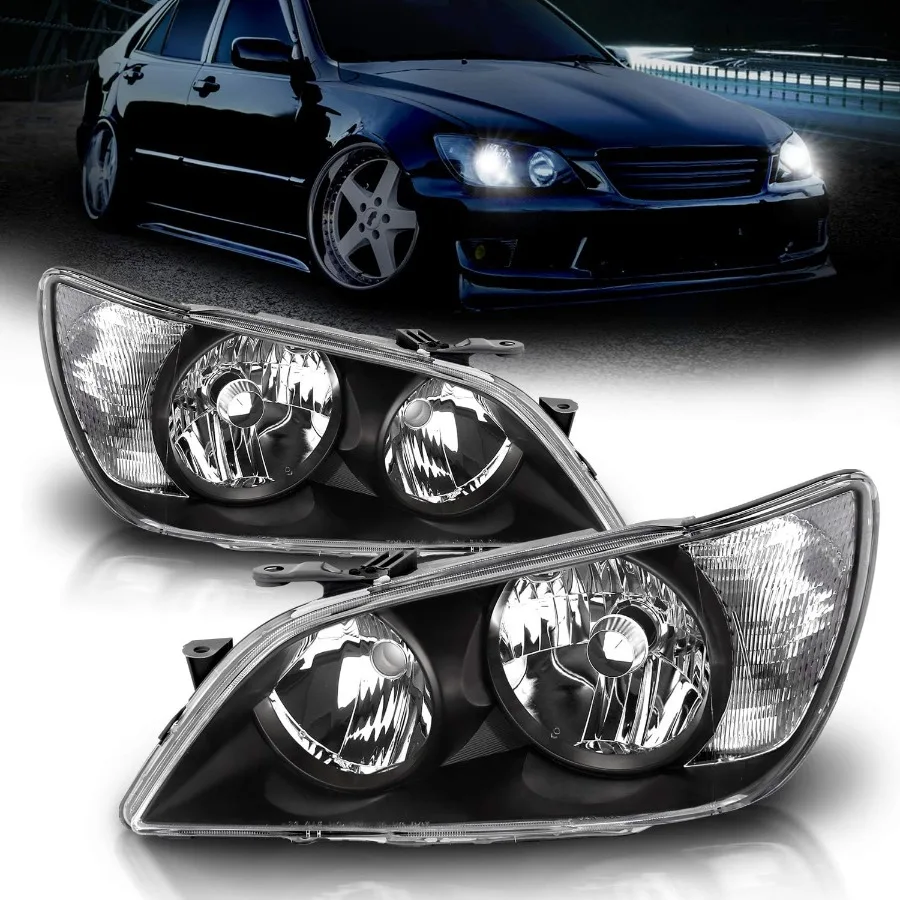 

For 2001-2005 Lexus IS300 Projector Black OE Type Replacement Headlights Assembly Set with Enhanced Visibility and Durable Desi