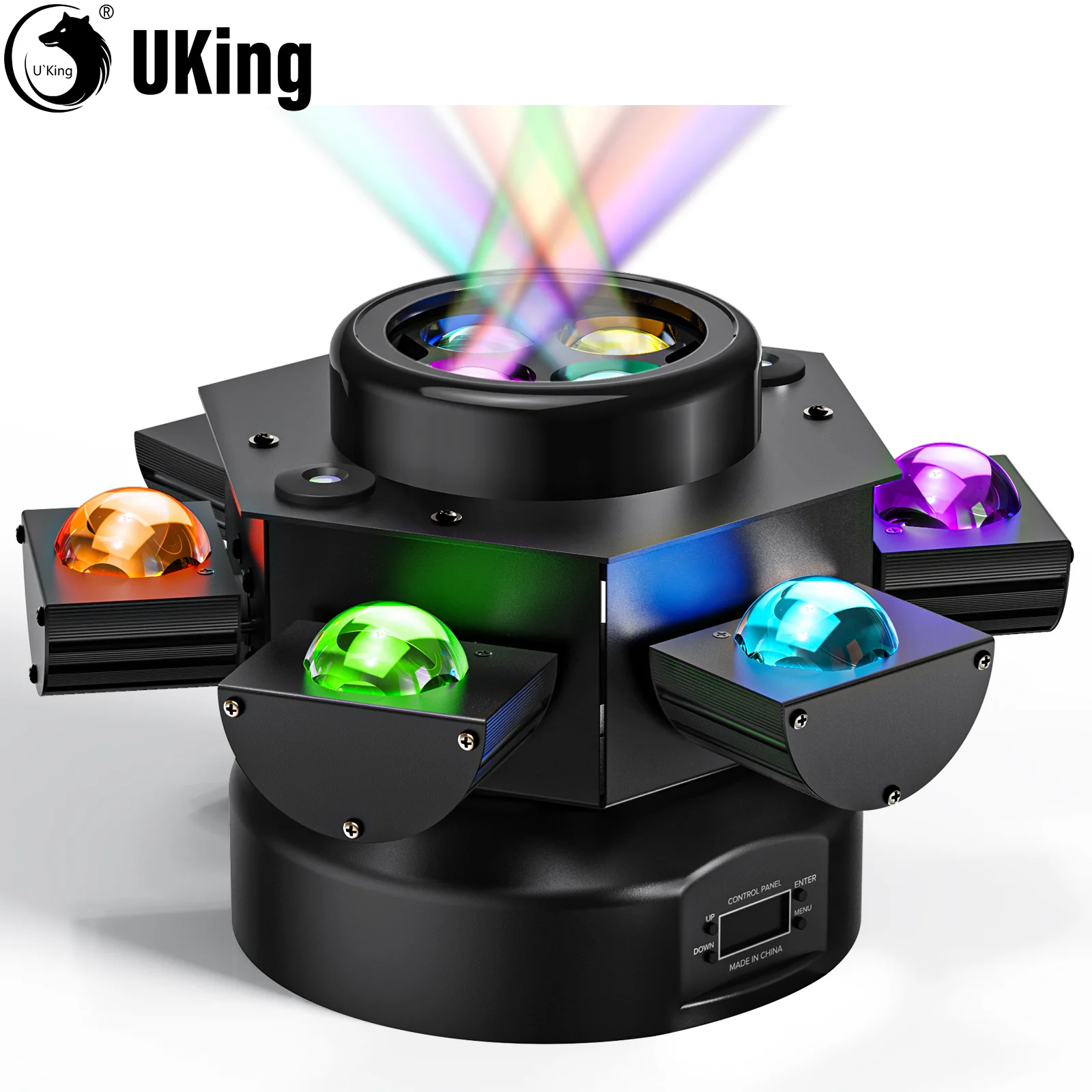 U'King 150W 6 braccia testa mobile luce 10 x10w RGBW LED luci per feste fascio/lavaggio/effetto Zoom DMX512 luce da palcoscenico per la festa di nozze KTV