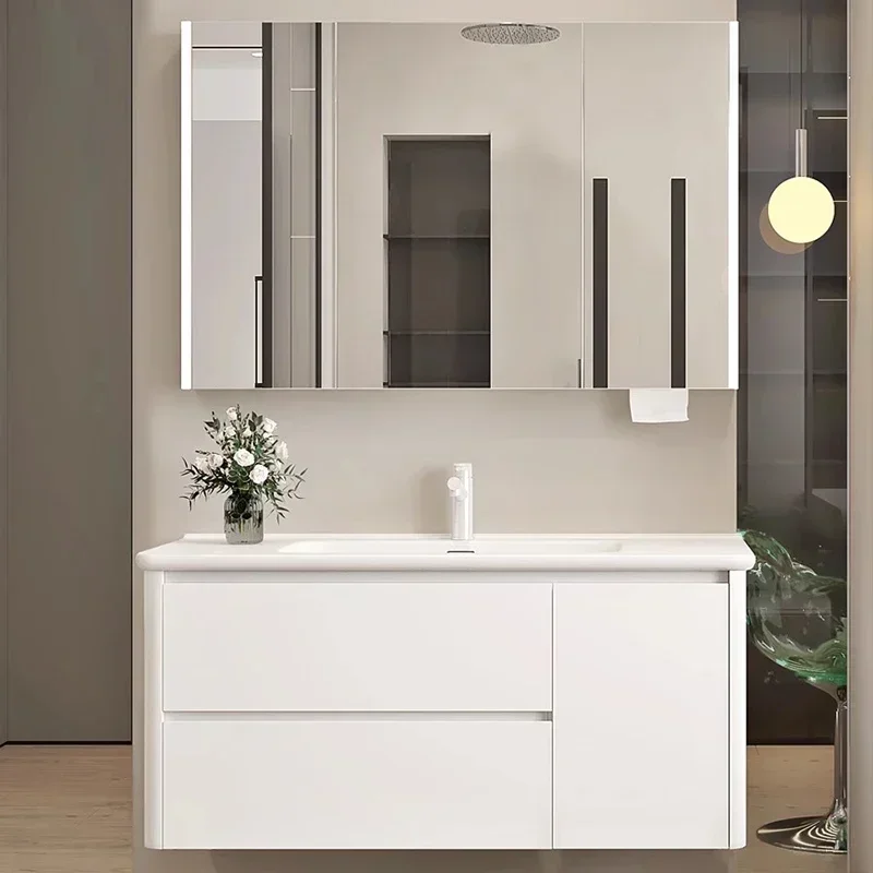

Nordic Shelves Bathroom Cabinets Storage Vanity with Mirror Bathroom Cabinets Multifunction Bathroom Furniture Gabinetti LLBC