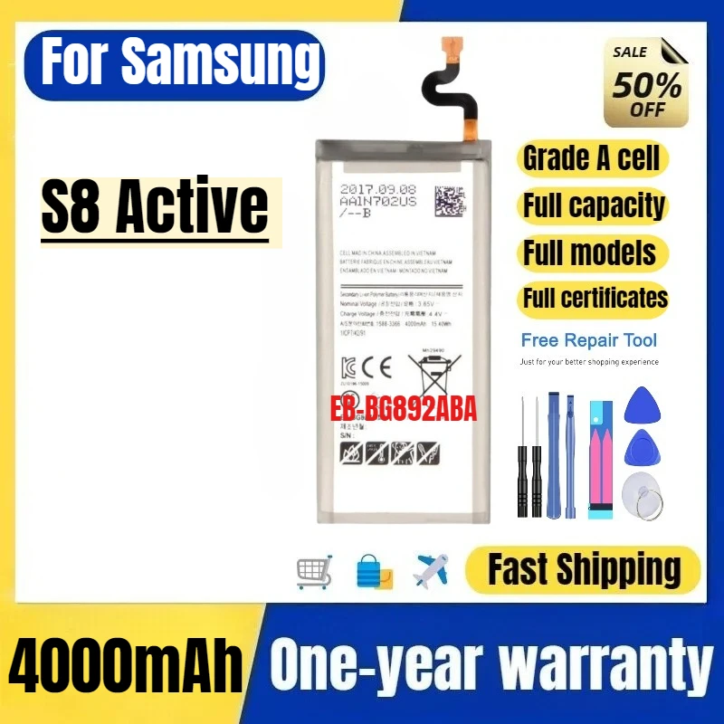 EB-BG892ABA  for Samsung S8 Active Mobile Phone Battery High Quality High Capacity  Replacement Bateria Grade A Cell with Tools