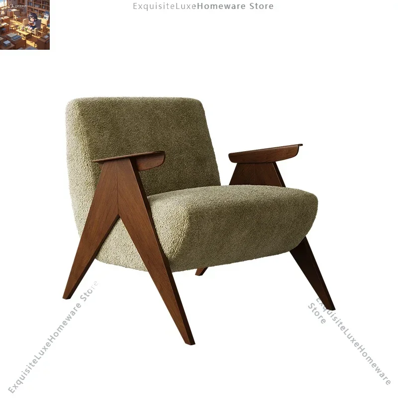 

Designer Lounge Living Room Chair Armchair Hand Reading Balcony Chair Modern Korean Nordic Minimalist Wooden Stoelen Furniture