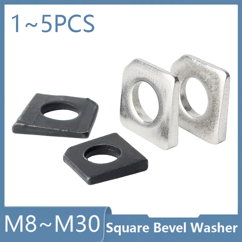 304 Stainless Steel/Black Carbon Steel Square Bevel Washers Square Taper Gasket For Slot Section M6 M8 M10 M12 M14 M16-M30
