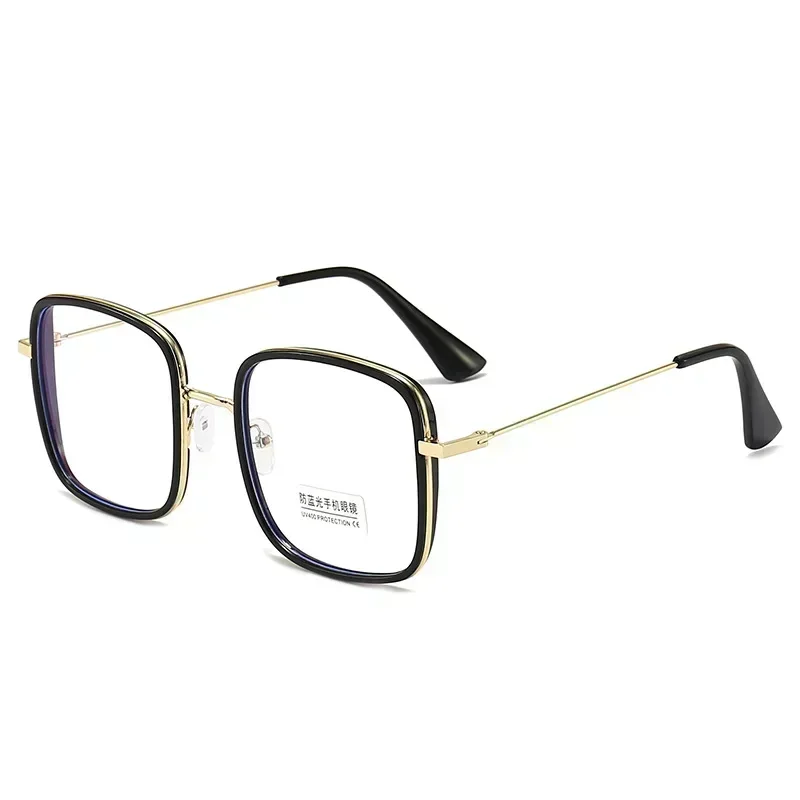 Gafas con montura cuadrada grande para mujer, lentes de lectura transparentes, a la moda, de alta definición, Anti luz azul, para ordenador