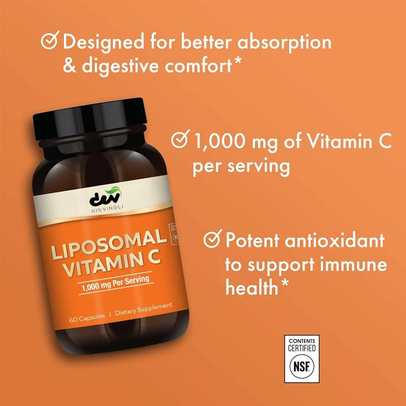 Liposomal Vitamin C - Eye and Immune Support - Provides 1000 milligrams of available Vitamin C - Non GMO, gluten free