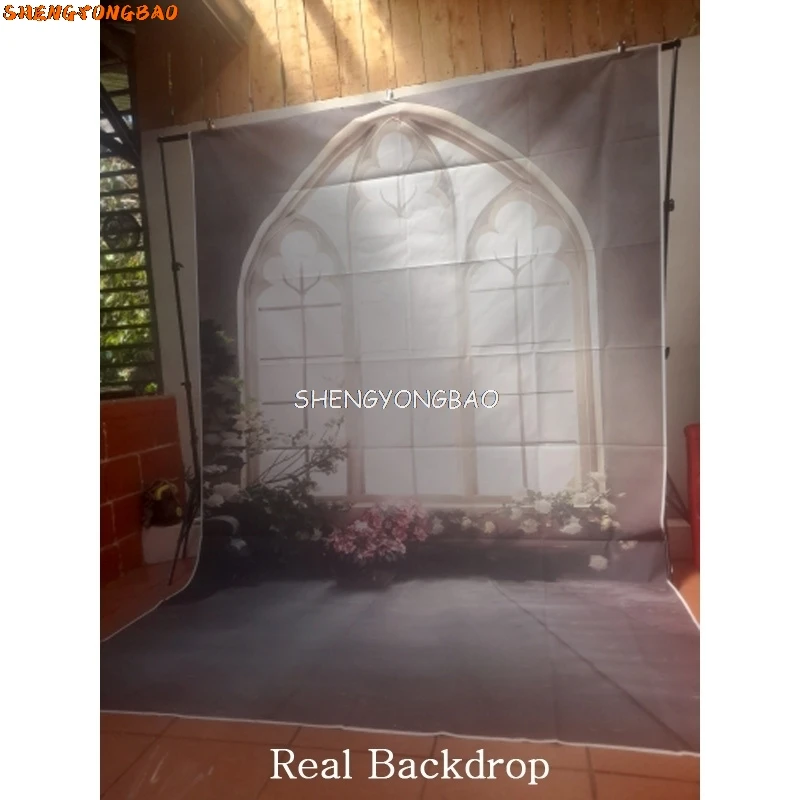 Drewniana podłoga Okno Tło Boże Narodzenie Kominek Dekoracja salonu Impreza rodzinna Nowy Rok Fotografia Tła AC-03