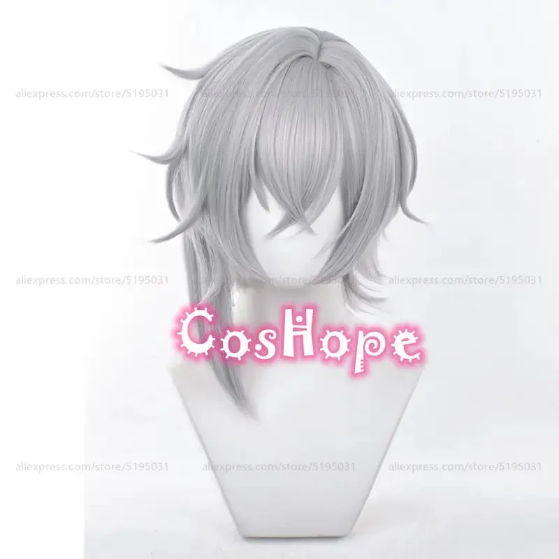 HSR Moze 40 سنتيمتر شعر مستعار رمادي قصير أنيمي تأثيري الباروكات مقاومة للحرارة شعر مستعار اصطناعي ؛ 3 ، c'5.b ؛ 8'