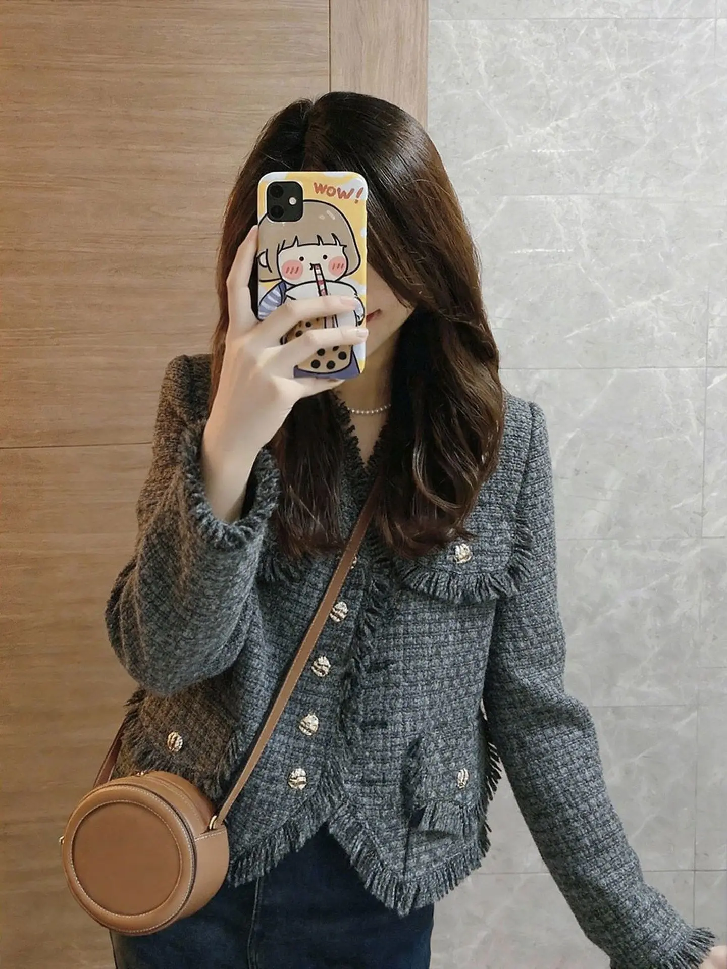 

Женская куртка свободного кроя с длинными рукавами в корейском стиле, для работы и повседневной носки, с высокой талией, весенняя новинка, однотонная