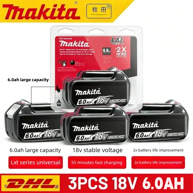 

Оригинальный литий-ионный аккумулятор Makita 18В 6.0Ач, сменный аккумулятор 18В 6000мАч, BL1860 BL1850 BL1860B