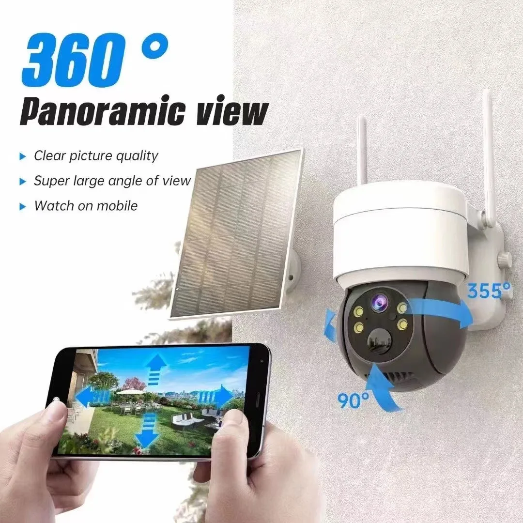 Imagem -03 - Câmera Solar Câmera de Vigilância 4g Wifi com Painel Solar 360 ° 4mp 1080p hd Duas Maneiras de Falar Cctv Segurança Externa à Prova Dágua Bateria Grande Rastreamento Automático Sf9