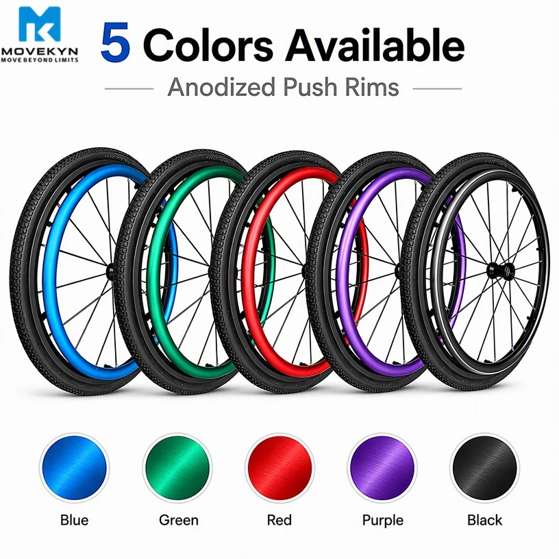 1 Pair of 24X1 3/8 Colored Handgrip Rings with Small Wine Glass-Shaped Round 18-Spoke Wheels