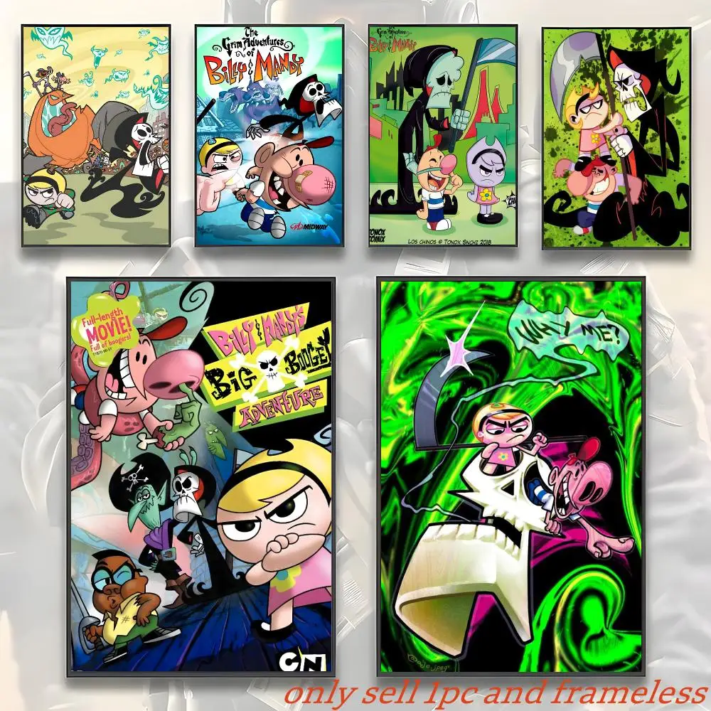 Cartoon T-The Grim Adventures of Billy & Mandy Poster Art with prints Home bedroom living room decoration gift