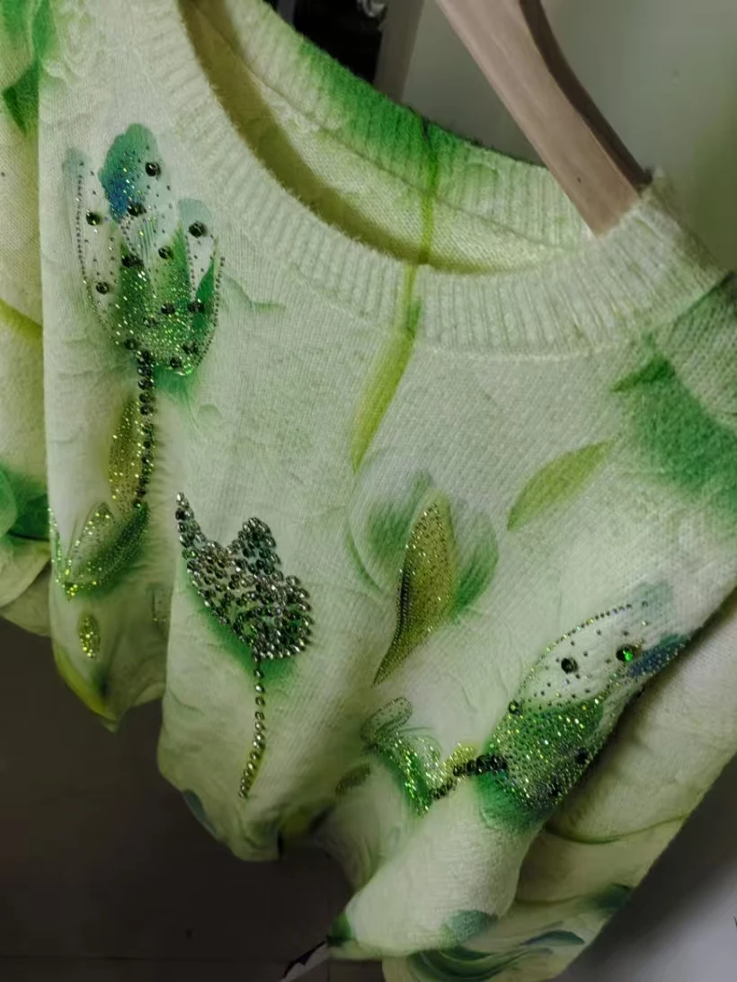 صور حقيقية ملابس امرأة تريكو أبلى بلايز بلوفر مغزول الخريف الشتاء فضفاض سترة غير رسمية اتجاهات النساء 2025 البلوزات