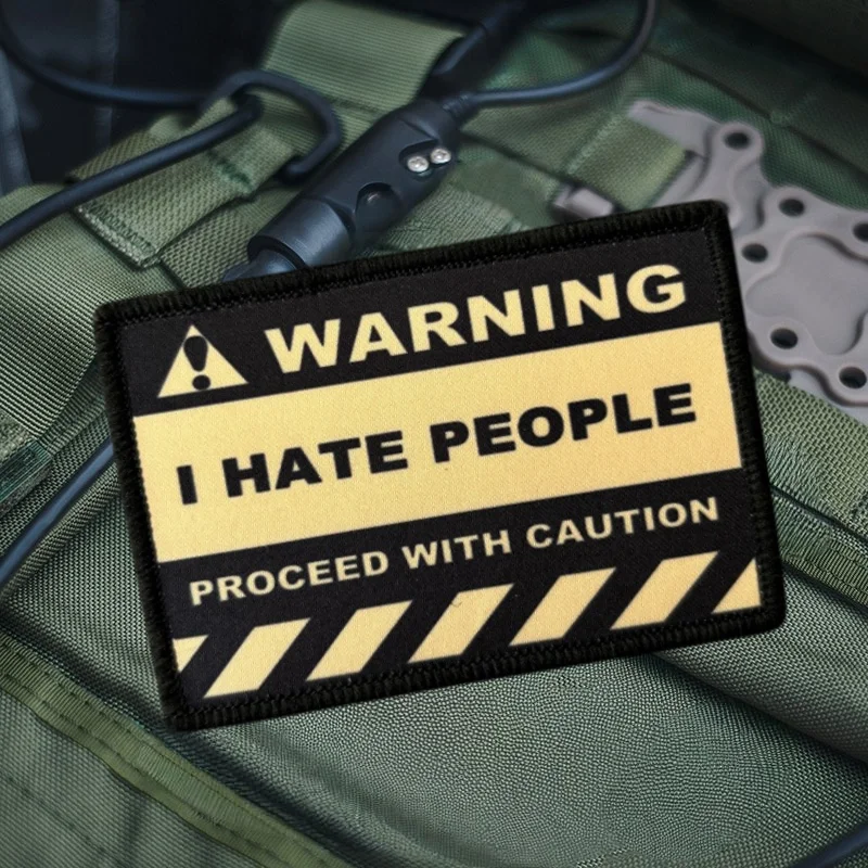 Parche táctico I Hate People moral con velcro para ropa y mochila - imagen 3