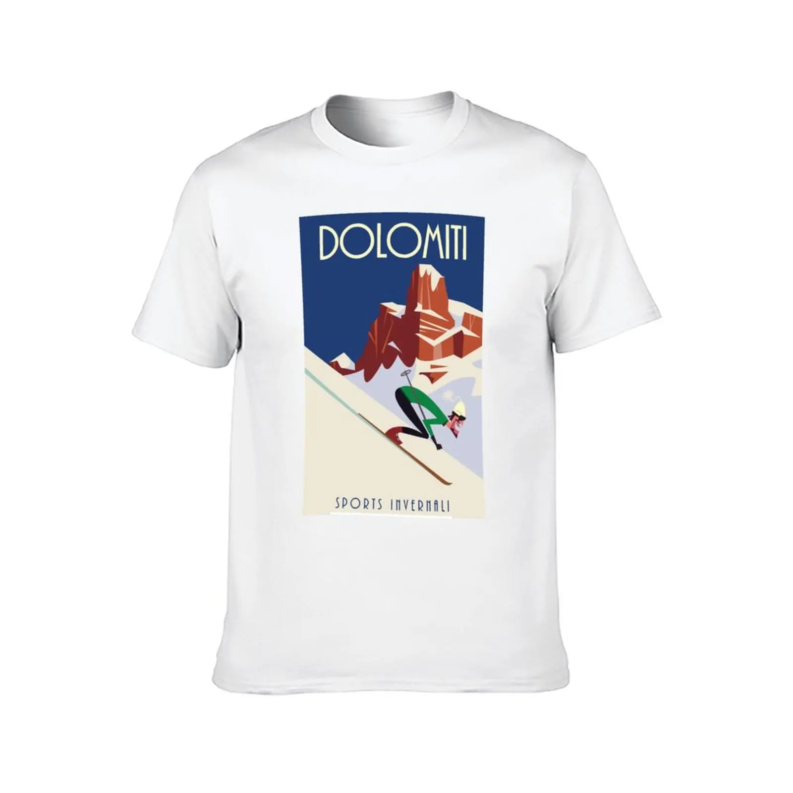 Dolomites ملصق تي شيرت تي شيرت رجل مصمم مضحك تي شيرت القطن تي شيرت