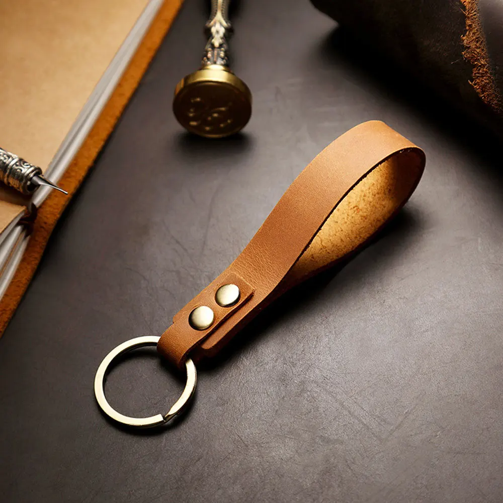 

7 Colors Cow Leather Car Key Strap Waist Wallet KeyChains Keyrings Keychain Business Gift Leather Key Chain for Men Women