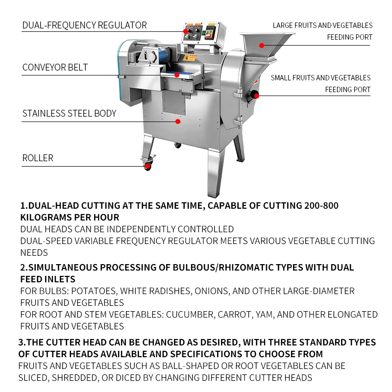 High-quality Industrial Onion Dicing Machine Double-head Fruit Vegetable Dicing Equipment Customized
