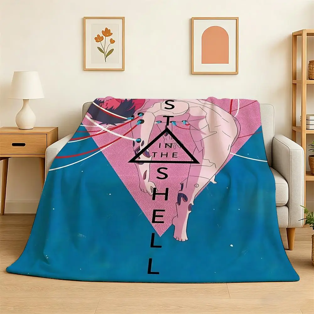Action Anime Movie Ghost in the Shell Throw 240g Flannel Blanket Lightweight Soft Skin-friendly Summer Thin Throw Blanket