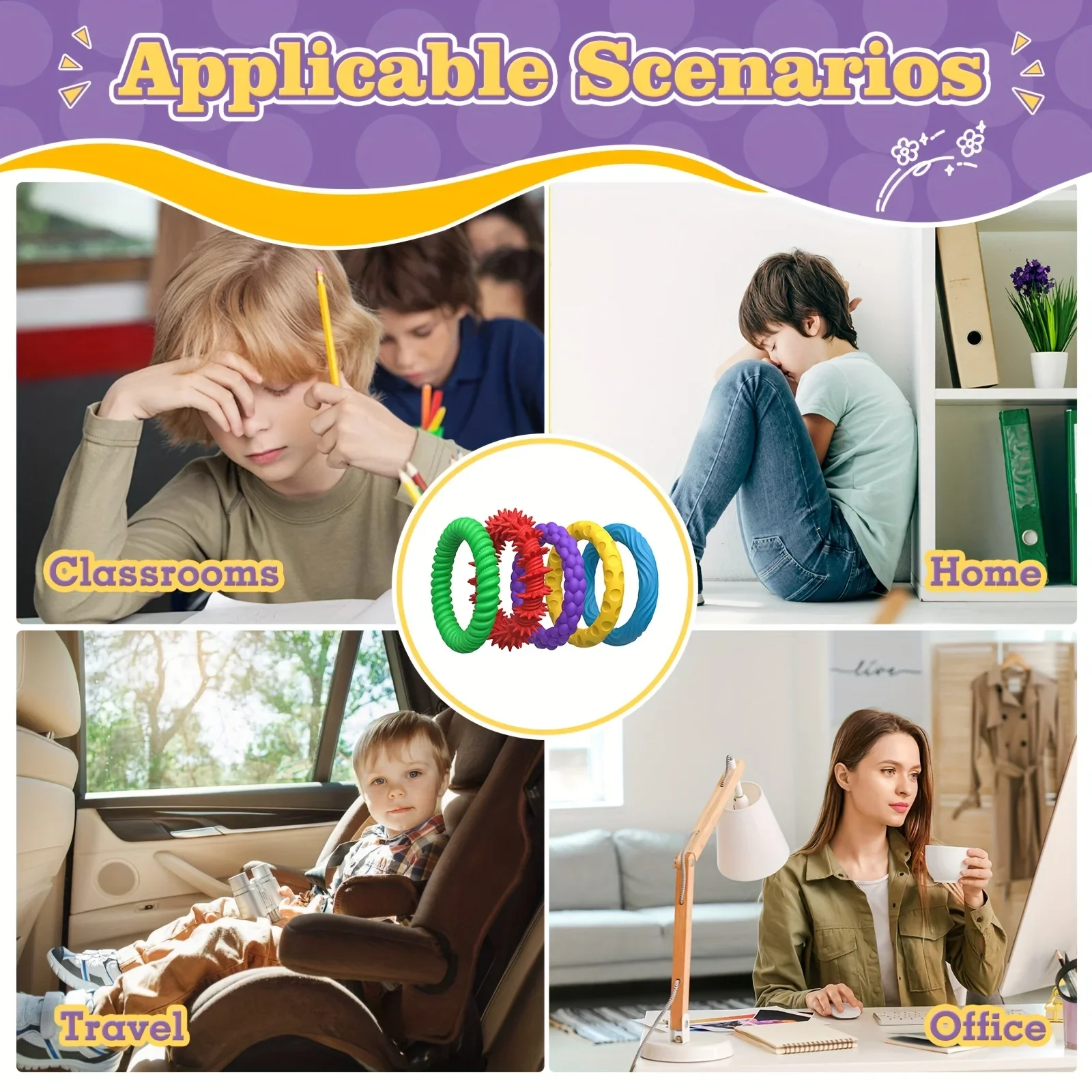 Bransoletka sensoryczna EDC Fidget Antystresowa Pierścień Antystresowy Zabawka Antystresowa dla Dzieci Autyzm ADHD Nowość 2025