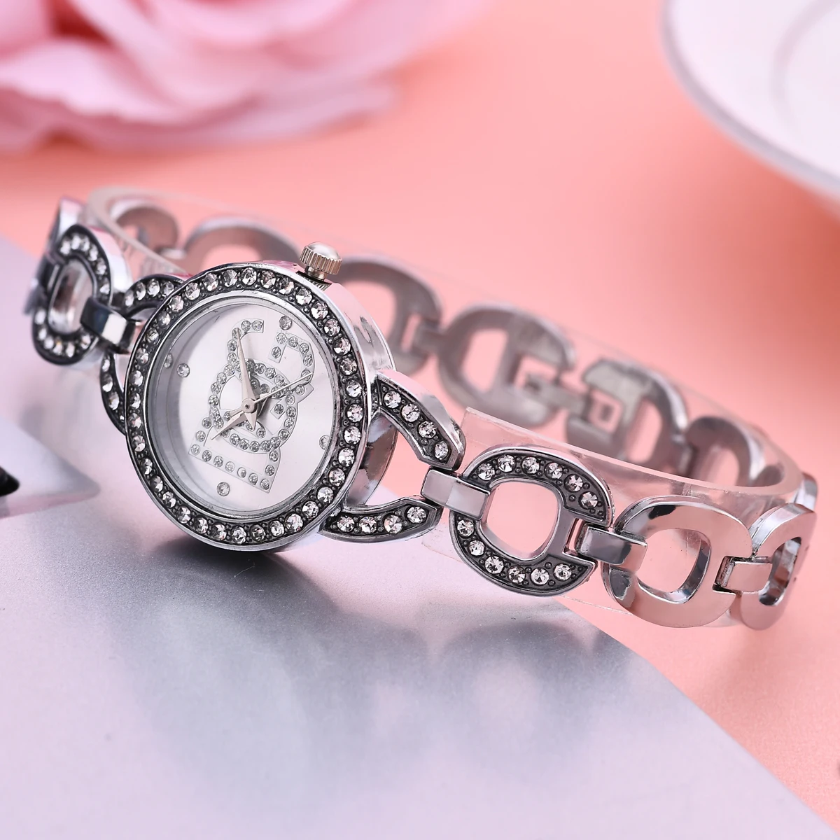 2022 Luxury Brand Women Rhinestone Fashion Full Steel Bracelet Watch Casual Boutique Ladies Dress Elegant Quartz Wristwatch