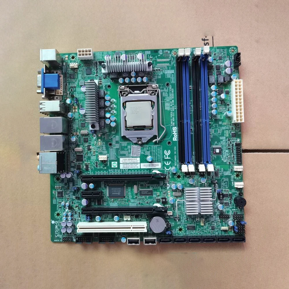 For Supermicro C7SIM-Q server equipment, motherboard LGA 1156 supports dual net-work cards