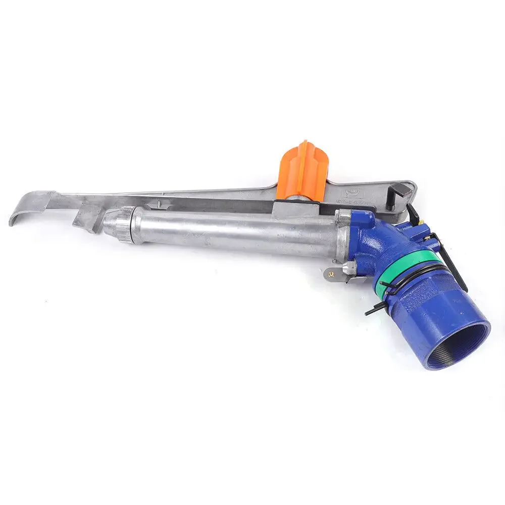 2" Heavy Duty 360° Adjustable Sprinkler Gun - Brass Core 160-200ft Range, 7-9lbs Pressure for Farm & Orchard Irrigation
