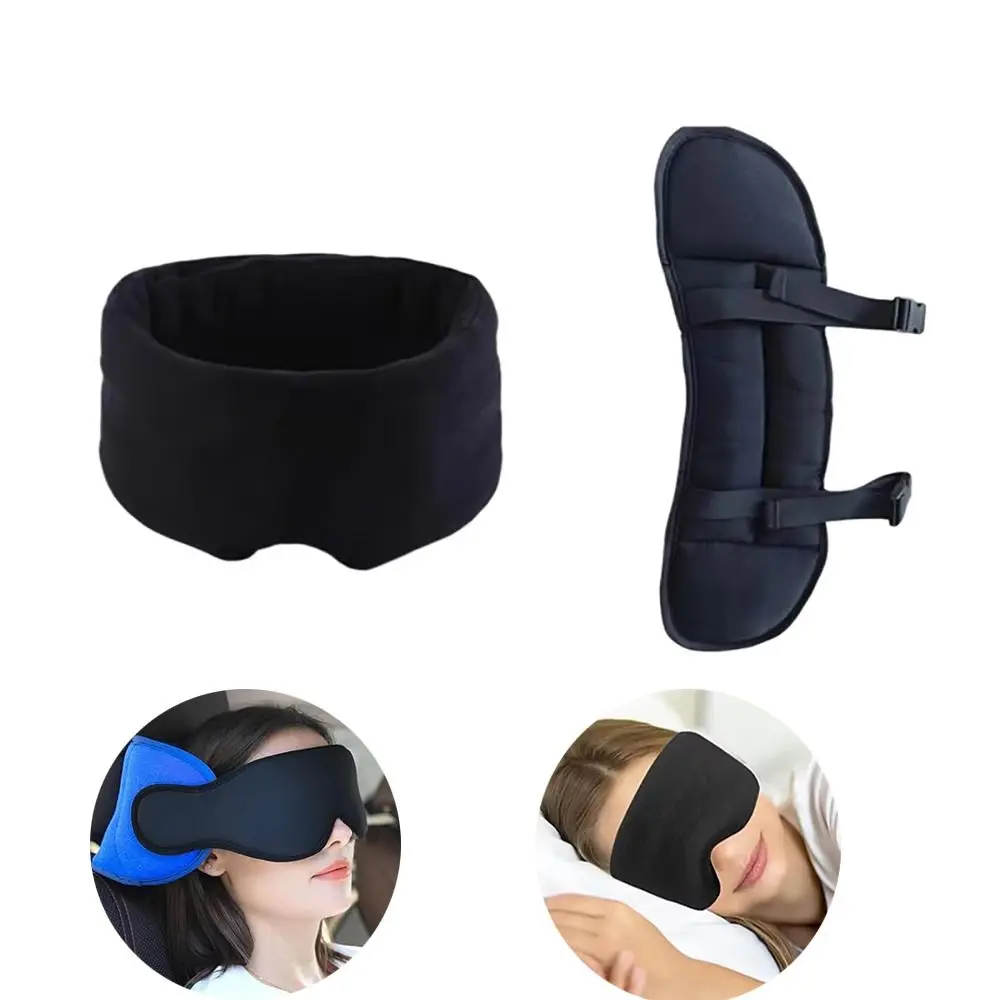 New 3D Contoured Travel Pillow 100% Blackout Zero Eye Pressure Eye Cover Adjustable Comfort Travel Accessories Car Road Trip
