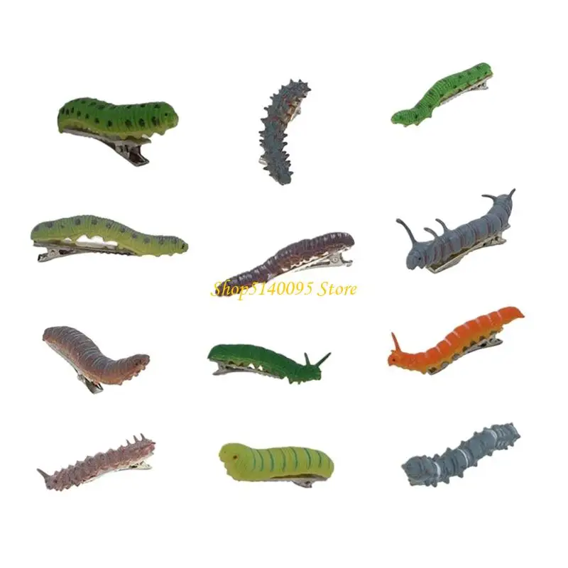 

DXAE 12Pcs Punk Caterpillars Theme Hairpin For Punk Hair Decoration Resin Barrettes Hair Jewelry Scary Hair Clip For Party