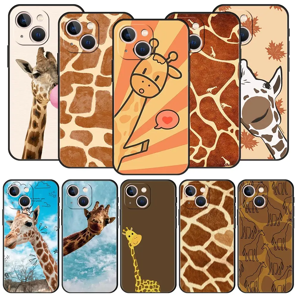 giraffe illustration Phone Case For iPhone 16 13 15 14 12 11 Pro MAX XR X SE XS 7 8 Plus Soft TPU Shell Cover