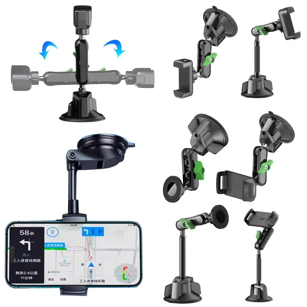 Adjustable Magnetic Phone Mount 360-degree Adjustable Magnetic Phone Holder for Car with Vacuum Suction Cup Mount for Windshield