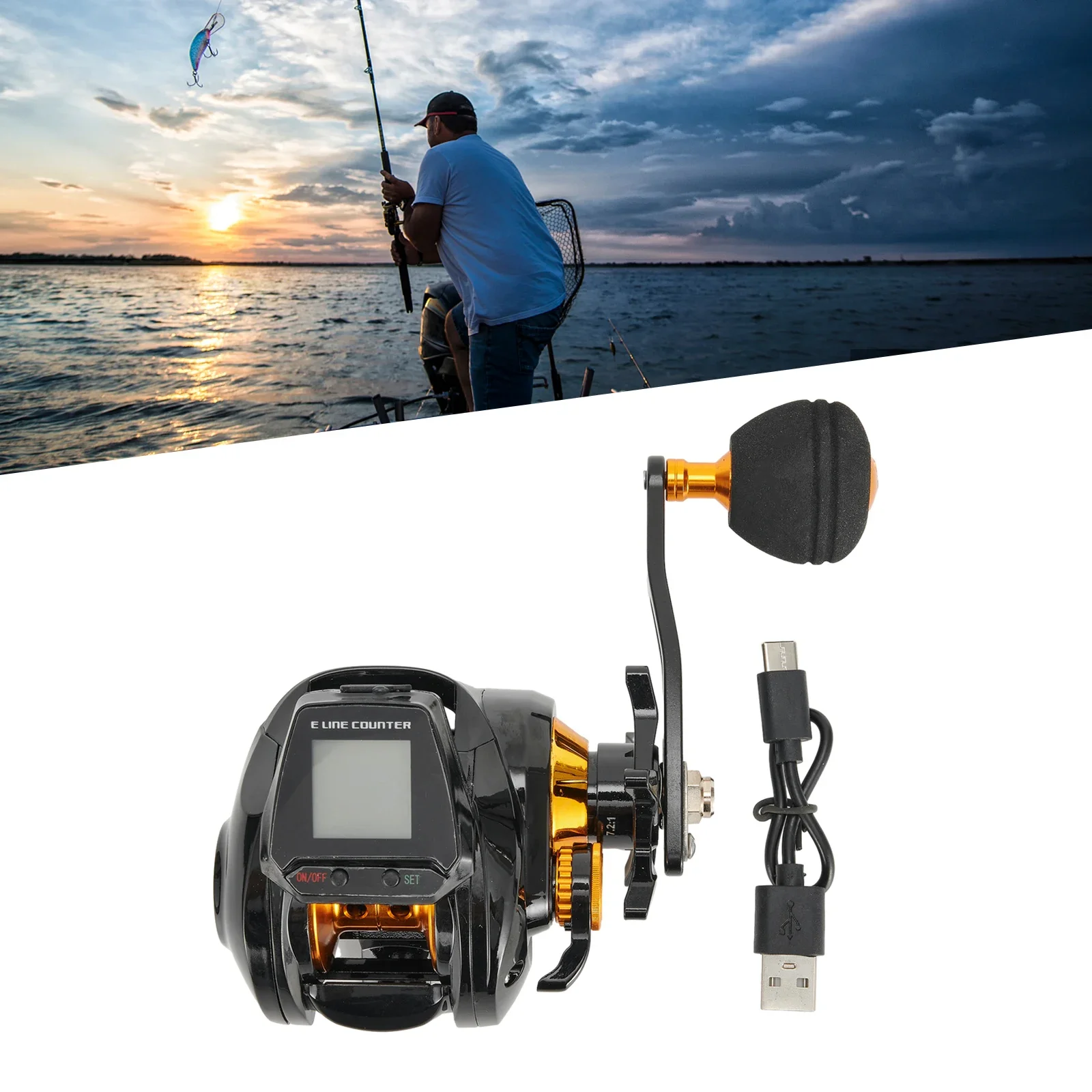 

Baitcasting Fishing Reel With Display 6.3:1 Digital Fishing Baitcasting Reel With Accurate Line Counter Fishing Wheel Accessory