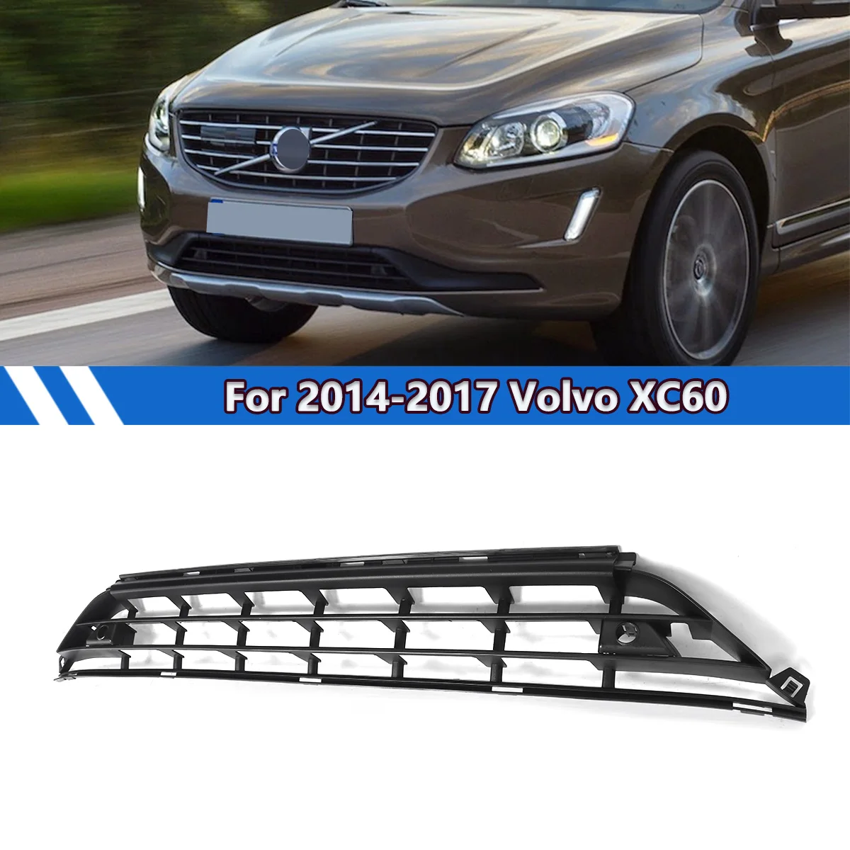 

Front Bumper Lower Grille For 2014-2017 Volvo XC60 T5 T6 31323775 Center Grill Mesh Inserts