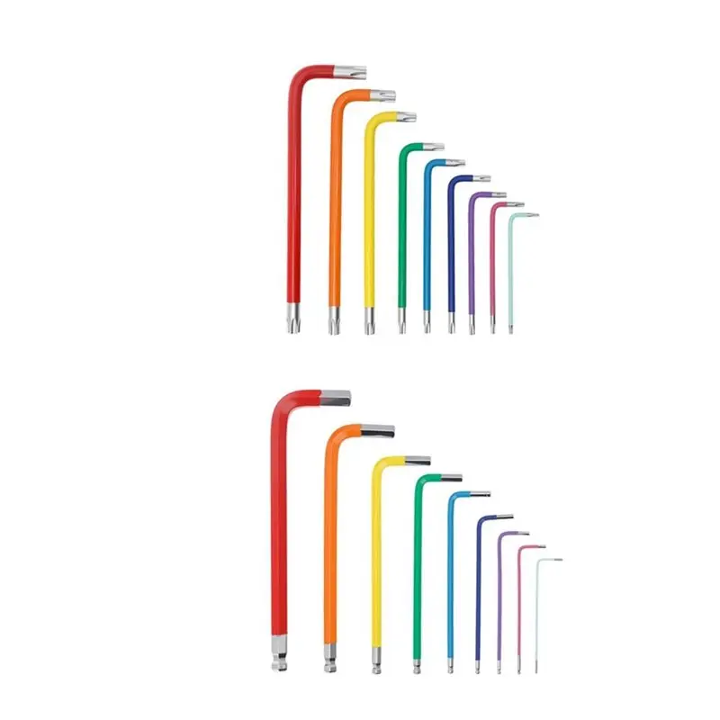 ABUG-Hex Key Set 18 Pieces, 1.5- 10Mm(1/16- 3/8 Inch) Coloured Allen Keys Including Metric SAE& Torx With Ball Ends