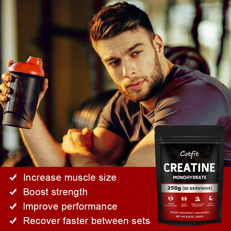 Catfit Creatine Monohydrate Improve Gain Strength Build Muscle&Enhance Athletic Performance Muscle protein for Gym