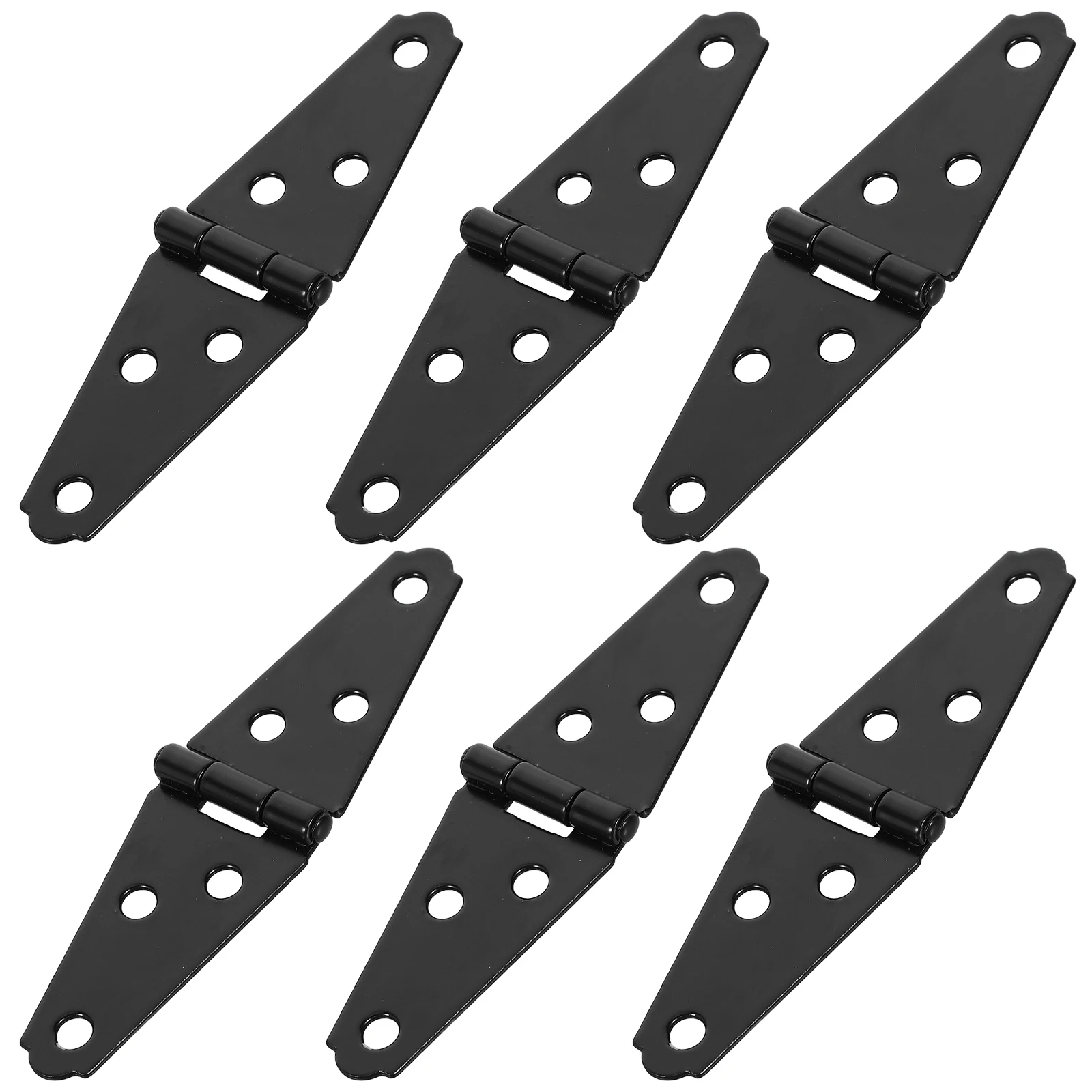 

6pcs Hinges Heavy Duty Iron Black for Doors Windows Fence Gate Shed Garage Garden Strap Hinge Kit Stable Secure Versatile