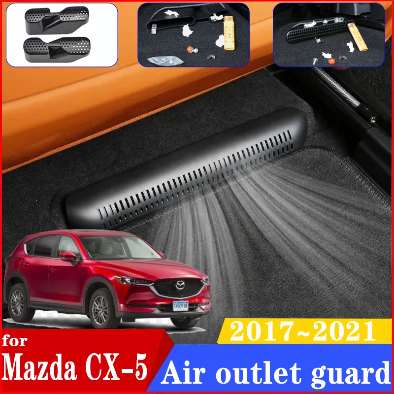 

For Mazda CX 5 Accessories CX5 KF 2017~2021 Car Under Seaters Air Conditioner Duct Covers Cap Protections Footwell Accessories