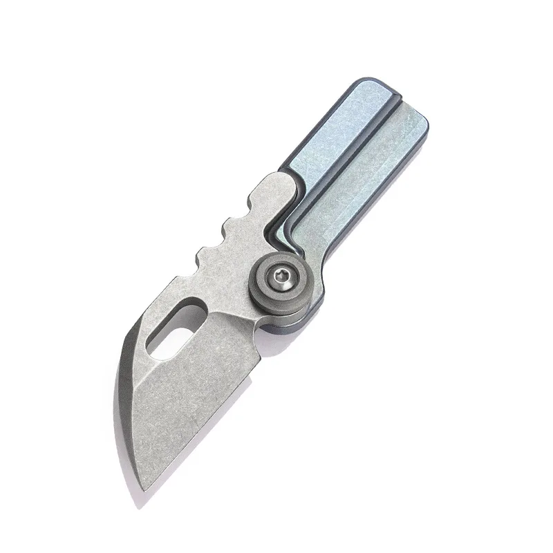 Mini Titanium Alloy Folding Knife EDC Knife Camping Equipment Unboxing Mini Knife Keychain Hanging Outdoor Multi Tools Knife