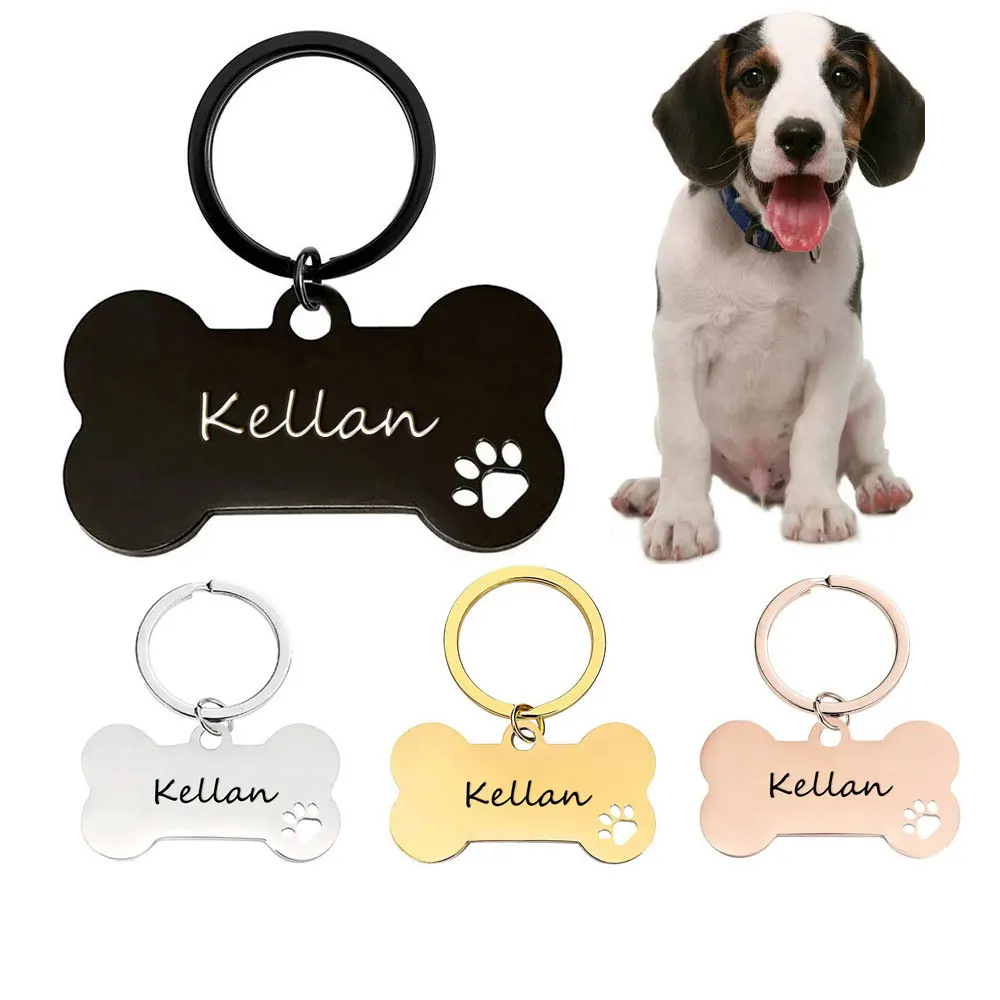 1pc Creative Custom Text The name of the love wavy line Personalized Dog Tags Customized Dog Collar With Name For Dog Tag Name