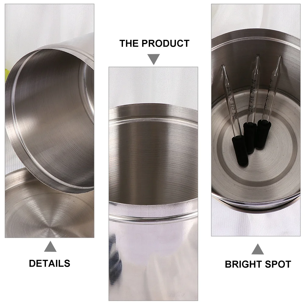 

2Pcs Stainless Steel Cotton Ball Holder Durable Sterilization Jar Suitable Salon Clinic Lab Home Storage Container Box