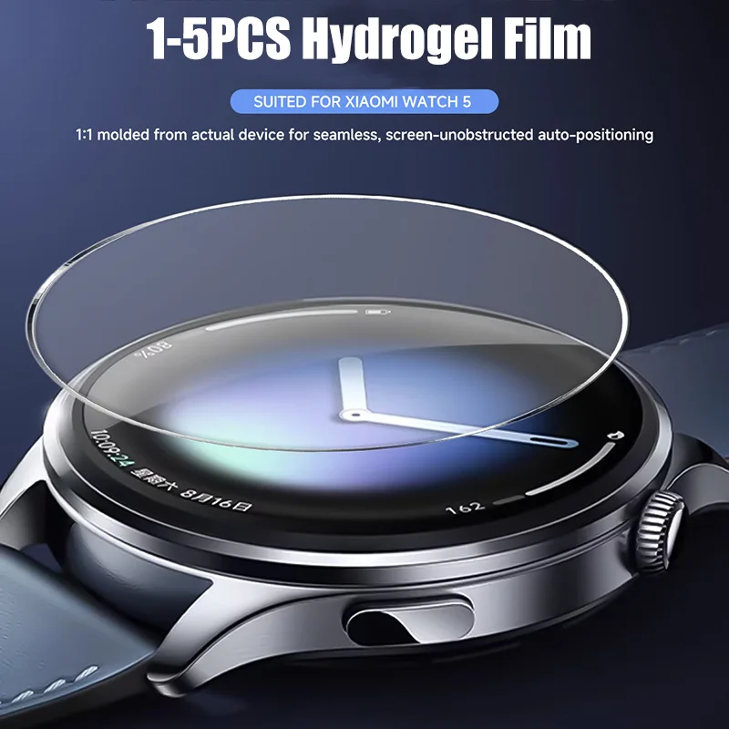 1–5 Stück für Xiaomi Watch 5, Hydrogel-Folie, Displayschutzfolie, transparent, kratzfest, weich, flexibel, TPU für XiaoMi Watch 5